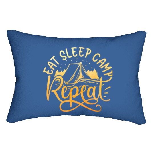 Discover eat sleep camp repeat designe for men and women Lumbar Pillows