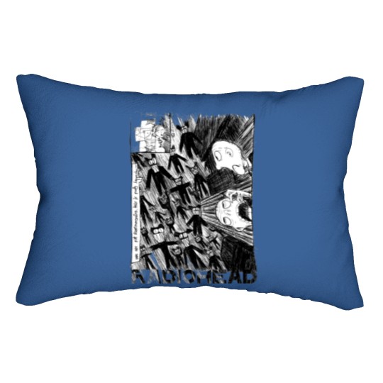 Discover Radiohead Scribble Grey Lumbar Pillows, A Rock Off  Lumbar Pillows