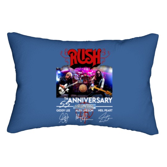 Discover 55 Years RUSH Band 1968-2023 Signatures Lumbar Pillows
