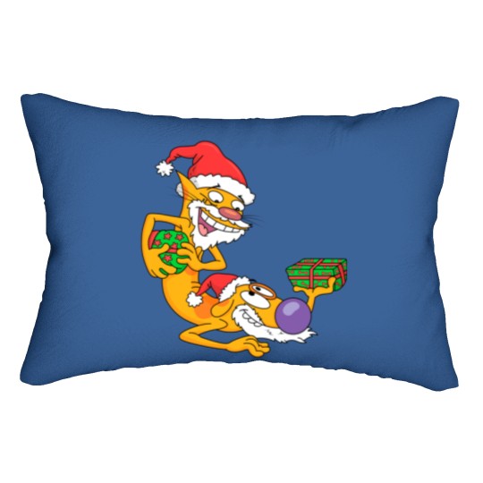 Discover catdog xmas Graphic Lumbar Pillows
