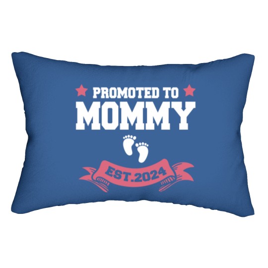 Discover Promoted To Mommy 2024 New Mom Pregnancy Announcement Funny Classic Lumbar Pillows