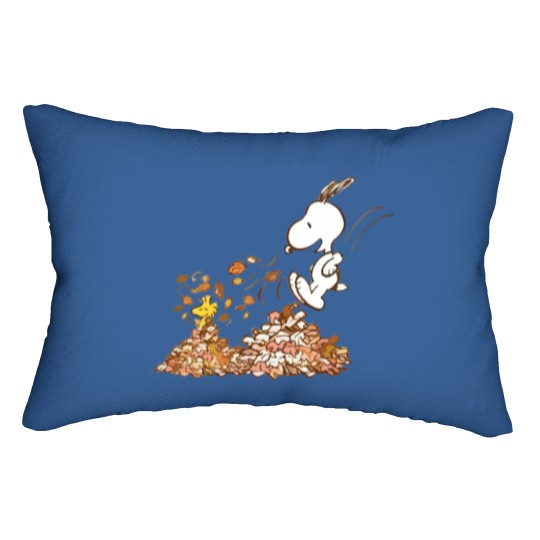 Discover Snoopy Leaf Pile Graphic Lumbar Pillows