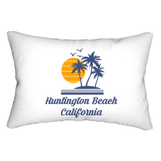 Discover Huntington Beach California Lumbar Pillows CA Tourist Gifts Lumbar Pillows
