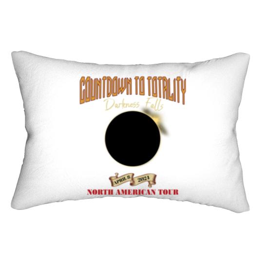 Discover Total Solar Eclipse Lumbar Pillows April 8th 2024, Rock Concert Tour Lumbar Pillows with Path of Totality Cities