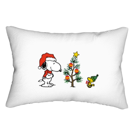 Discover Embroidered Snoopy Winter Dog Lumbar Pillows