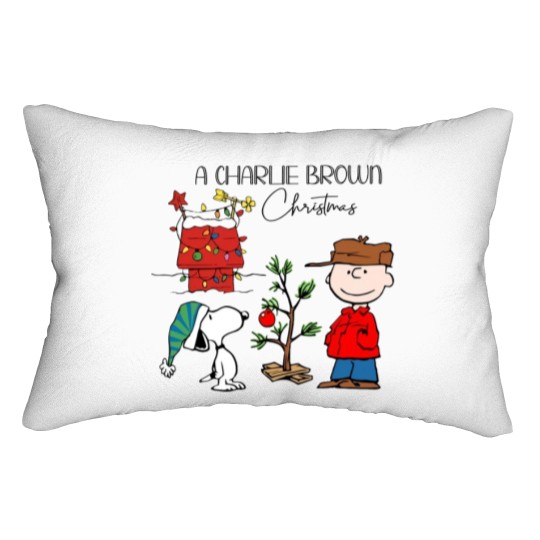 Discover Charlie Brown And Snoopy Christmas Lumbar Pillows, Snoopy Christmas Lumbar Pillows