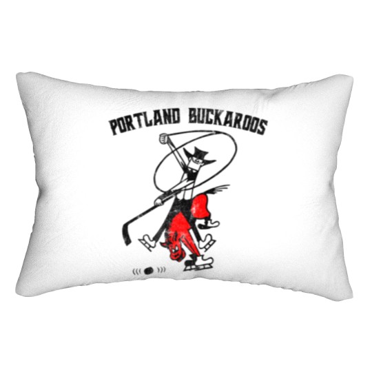 Discover Portland Buckaroos - Defunct Hockey Team - Vintage/Distressed Style - Ice Hockey - Lumbar Pillows