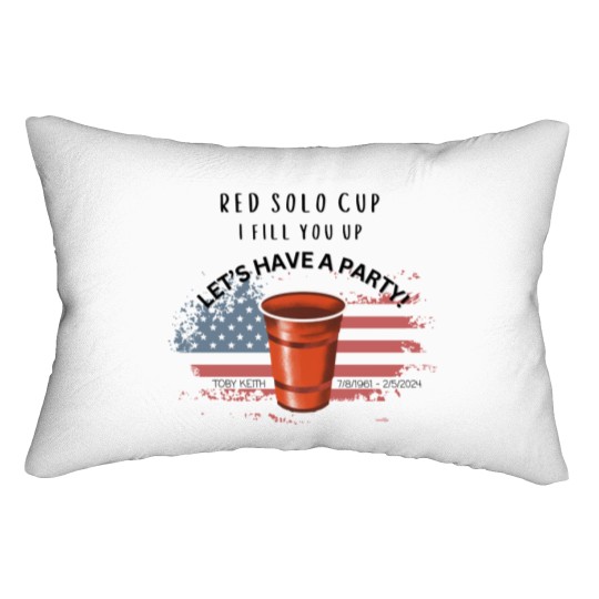 Discover Toby Keith Lumbar Pillows, Rememberance of Toby, Red Solo Cup
