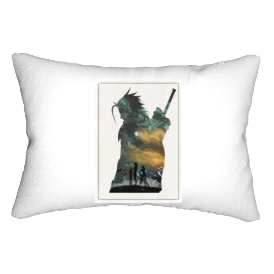 Discover Final Fantasy 7 VII Zack and Cloud Minimalist Art Lumbar Pillows