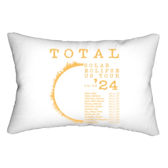 Discover Total Solar Eclipse Lumbar Pillow, April 8, 2024 North American Path