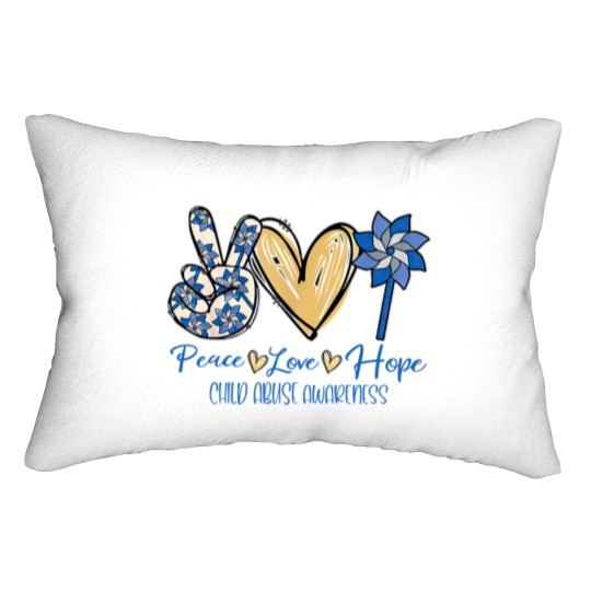Discover Peace Love Hope Lumbar Pillows, Child Abuse Awareness Lumbar Pillows