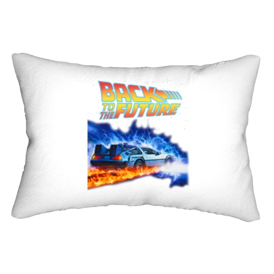 Discover back to the future PNG just DTF halftone black Lumbar Pillows