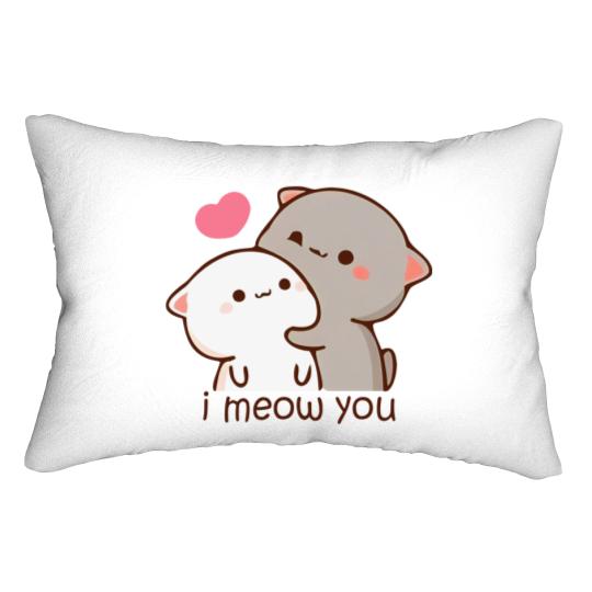 Discover Peach and goma mochi cat Lumbar Pillows