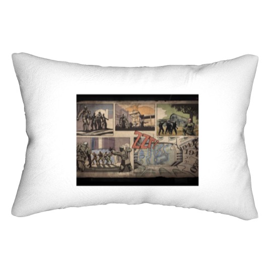 Discover Kino Der Toten COD Zombies Comic Loading Screen Lumbar Pillow