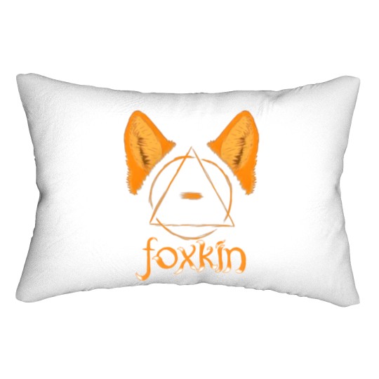 Discover Foxkin therian theta-delta with fox ears Sticker Lumbar Pillows