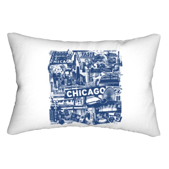 Discover Chicago Windy City Vacation Lumbar Pillows