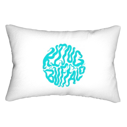 Discover King Buffalo, black and blue Lumbar Pillows