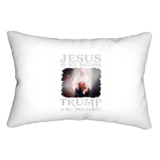 Discover Jesus Is My Savior Trump Is My President Lumbar Pillows
