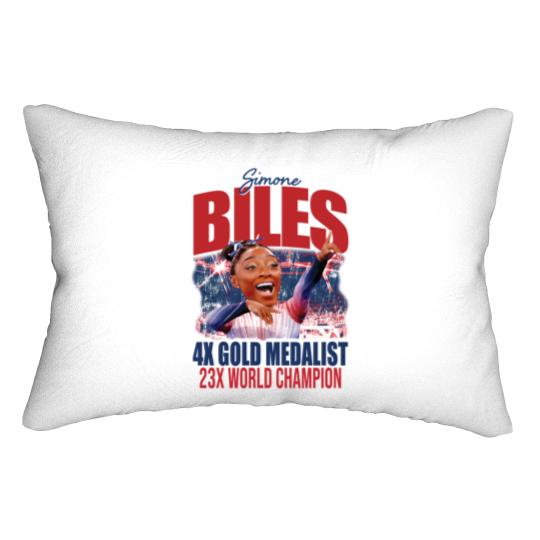 Discover Simone Biles Summer Olympic Games Bootleg Lumbar Pillows, 2024 Olympics