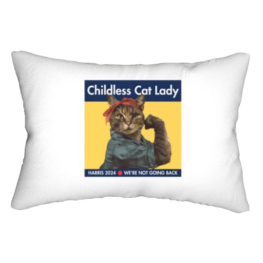 Discover Harris 2024 Lumbar Pillows | Childless Cat Lady | Kamala Harris Lumbar Pillows