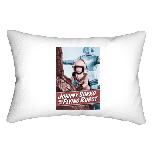 Discover Giant Robot Johnny Sokko's Flying Robot Vintage Poster Lumbar Pillows