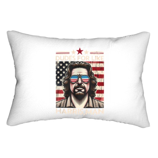 Discover Dudes for like Harris Man Lumbar Pillows, White Dudes for Harris, White for Kamala Harris 2024 Lumbar Pillows