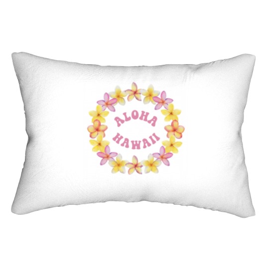 Discover Aloha Hawaii Flower Lei Lumbar Pillows