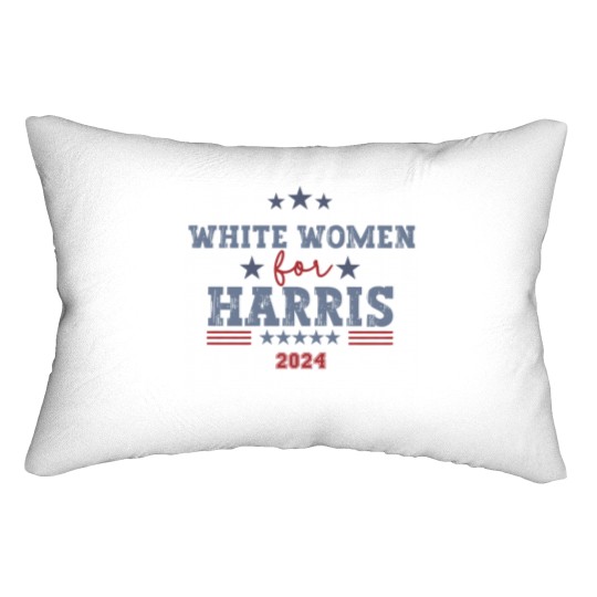 Discover Support Kamala Harris 2024 Lumbar Pillows - White Women for Harris
