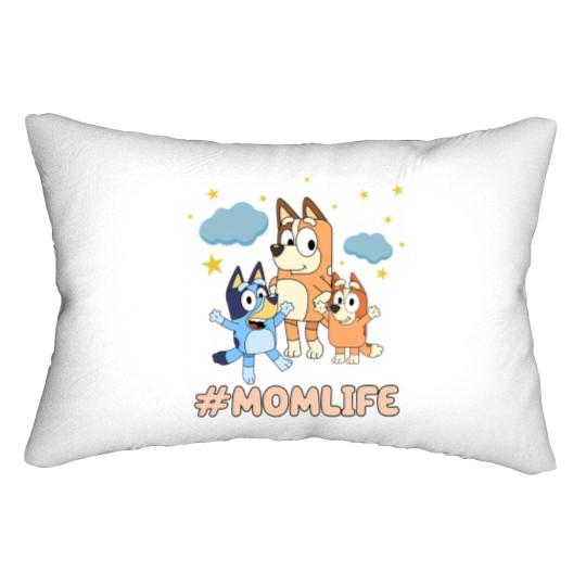 Discover Mom Life Lumbar Pillows featuring BlueyDad & Family