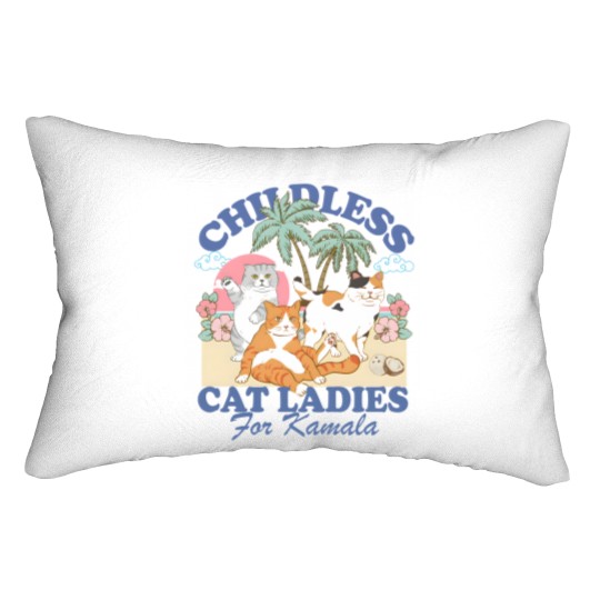Discover Childless Cat Ladies For Kamala Lumbar Pillows, Childless Cat Lady Lumbar Pillows
