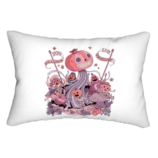 Discover Over The Garden Wall Lumbar Pillows, Vintage Pottsfield Halloween Pumpkin Lumbar Pillows