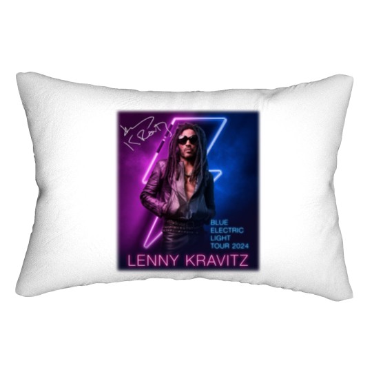 Discover Lenny Kravitz Electric Blue Light Tour 2024 Signature Unisex Lumbar Pillows All Size