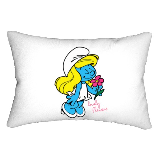 Discover Us The Smuurfs Smurfette Lovely Flowers Unisex Vintage Lumbar Pillows