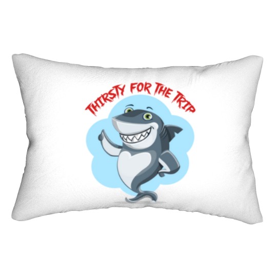 Discover Hungry shark Lumbar Pillows