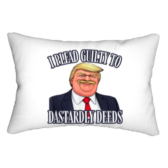 Discover Dastardly Deeds Funny Trump Cartoon Style Graphic Lumbar Pillows
