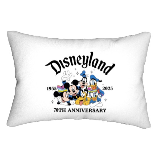 Discover Disneyyland 70th Anniversary Lumbar Pillows, Castle Platinum Celebration 1955-2025 Lumbar Pillows