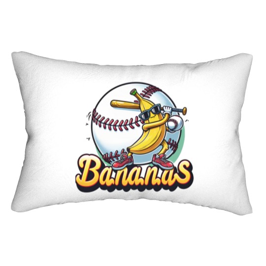 Discover Let's Go Bananas Baseball Lumbar Pillows, Sports Team Mascot Lumbar Pillows