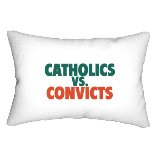 Discover Catholics Vs. Convicts Retro 1988 Football Game Lumbar Pillows