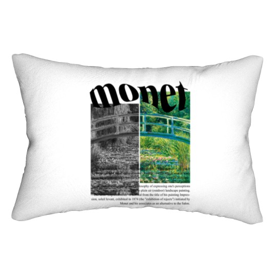 Discover Claude Monet Lumbar Pillows, Minimalist Art, The Water-Lily Pond Lumbar Pillows