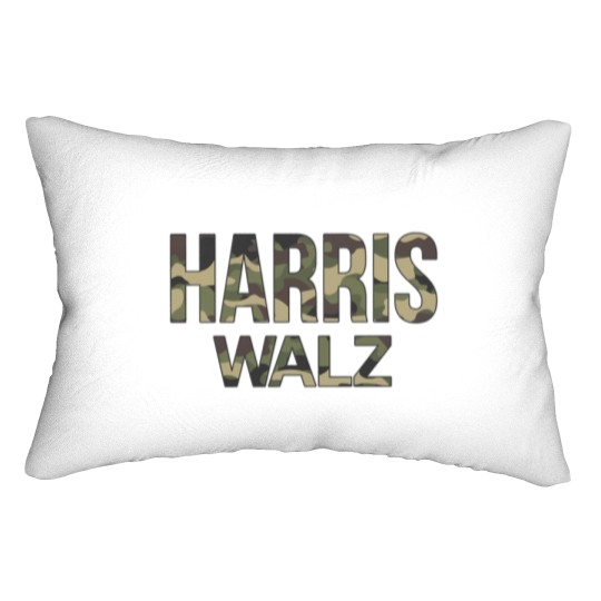 Discover Kamala Harris Walz Election 2024 Lumbar Pillows, Camouflage, Hunters white