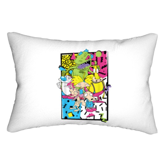 Discover Old School Cartoons 90's Lumbar Pillows