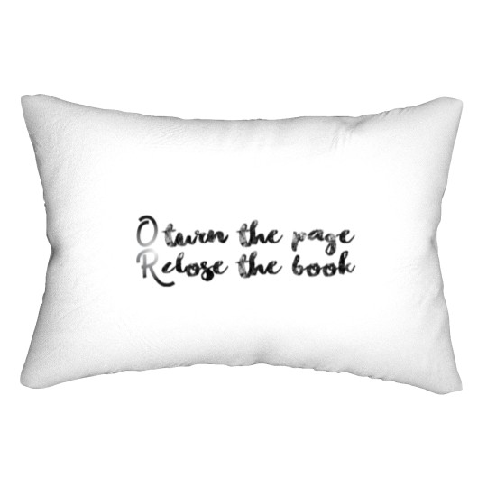 Discover turn the page or close the book Lumbar Pillows