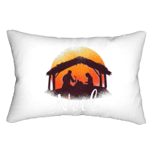 Discover Noel - Christmas Advent Nativity Scene North Star Lumbar Pillows