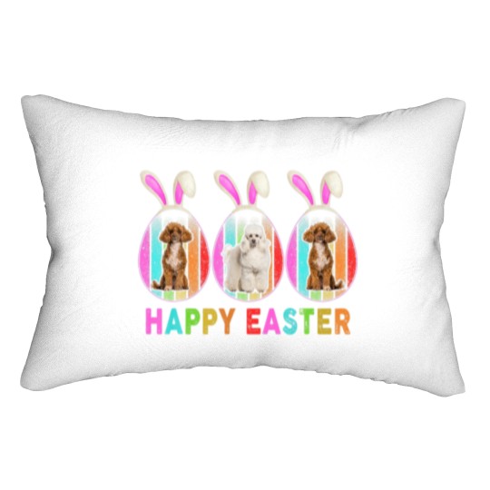 Discover Happy Easter Cute Bunny POODLE Dog Lover Lumbar Pillows