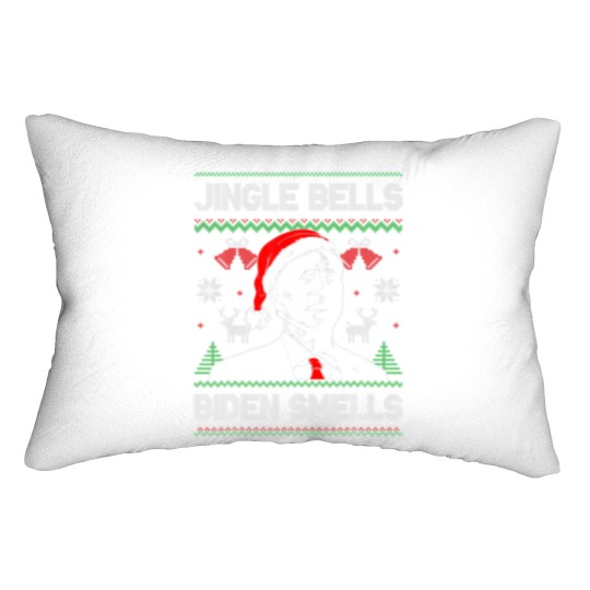 Discover Santa Biden Jingle Bells Biden Smells Ugly Christm Lumbar Pillows