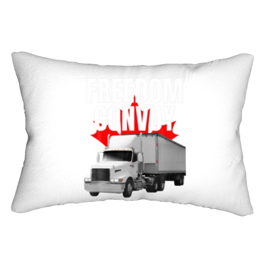 Discover Freedom Convoy 2022 Support Our Truckers Canada US Lumbar Pillows