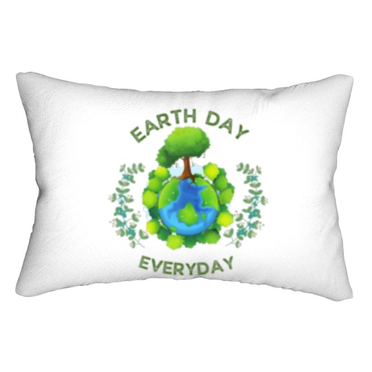Discover Earth Day Everyday Plant Trees Planet Environmenta Lumbar Pillows