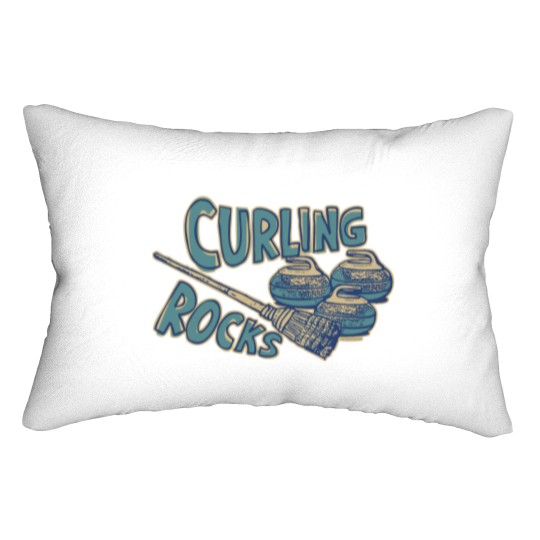 Discover Vintage Curling Rocks Lumbar Pillows