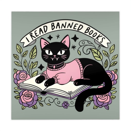 Discover I Read Banned Books Mahjong Mats, Bookish Cat Mahjong Mats