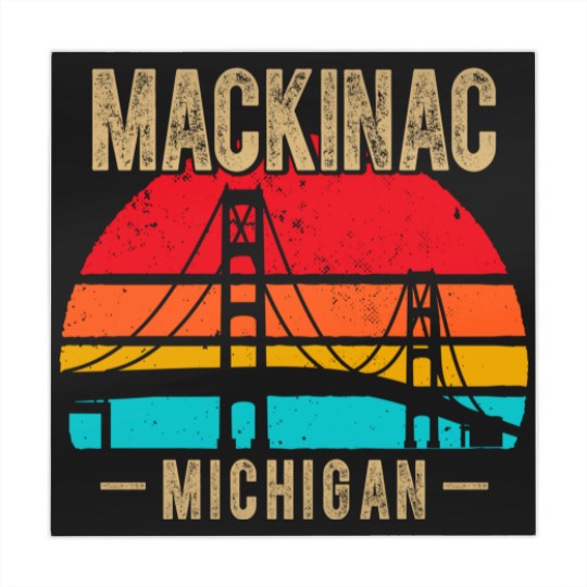 Discover mackinac bridge mackinaw retro vintage michigan souvenir Mahjong Mats